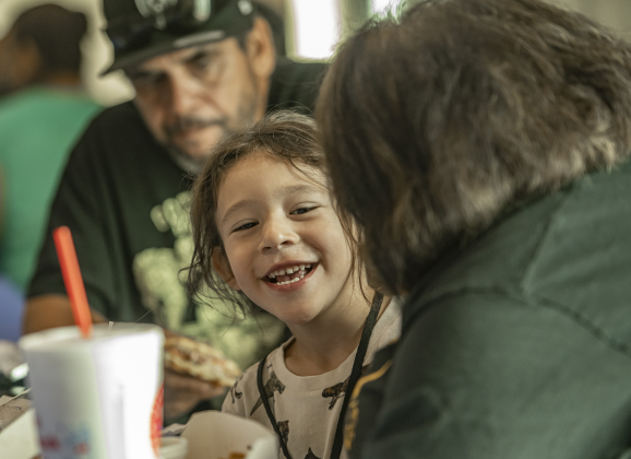 5-year-old kindergartener  Braxton Bunch enjoys a meal with his grandparents Ben and Lisa Nava during a Grandparents' Day  lunch held at Jarrell Elementary School on Friday, September 8, 2023.