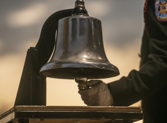 A bell-ringing ceremony was conducted near the conclusion Taylor's Patriot Day observance  at Heritage Square Park on Monday, September 11, 2023.  A firefighter's tradition includes the ringing of a bell when a firefighter loses his/her life in pursuit of their duty.
