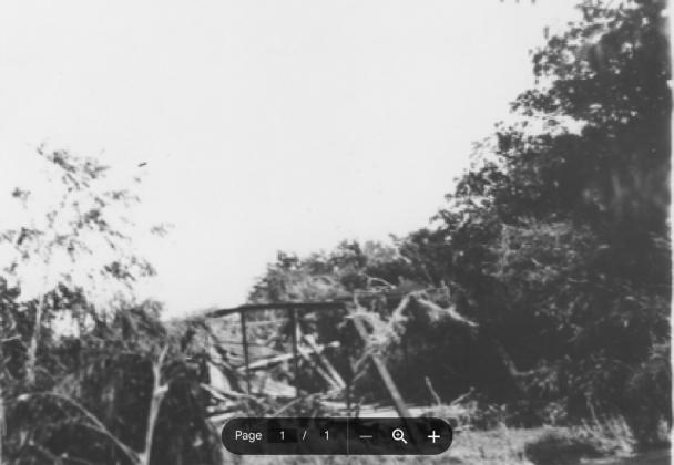The iron trestle bridge over the San Gabriel River at Circleville was torn from its moorings during the September 1921 flood. The water swept the bridge 300 yards downstream. Photo courtesy of Road, River, and ‘Ol Boy Politics.