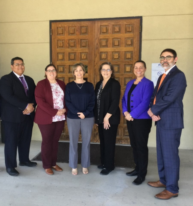 Nick Martinez (left), Mallory Destree,  Michele Ellison, Bonnie Tamez, Joell de Leon, Eric Matula (right).