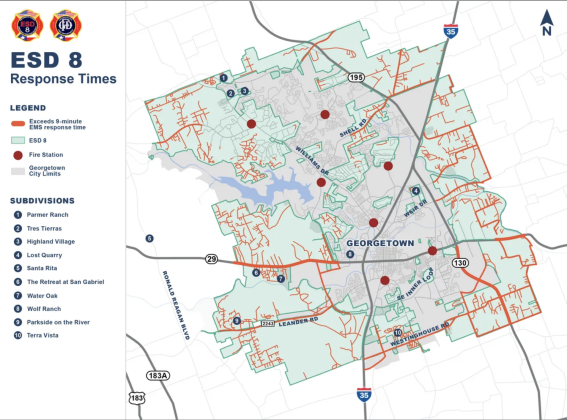 The three proposed new fire stations would help reduce response times in areas where the response times are more than 9 minutes. (Photo courtesy ESD 8)