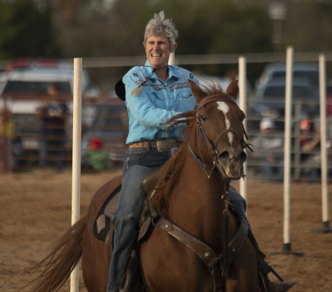 Claudia Chaffin competes in Polebending.