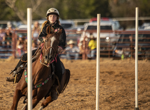 Clara Gulbranson competes in Polebending.