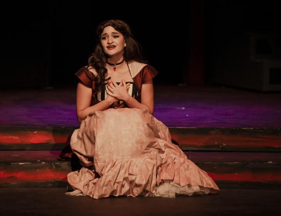 ara Teeter, playing Lucy Harris, is pictured  in a Thursday, October 5, 2023 dress rehearsal of "Jekyll &amp; Hyde," playing on the Palace's Springer Stage through November 5.    Photo by Andy Sharp.
