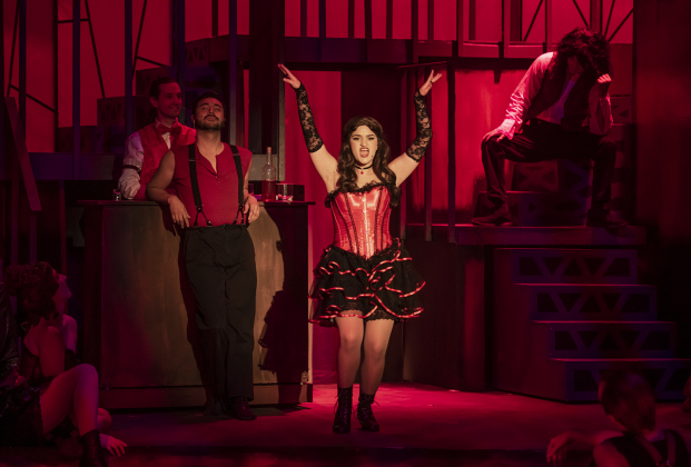 ara Teeter, center, as Lucy Harris, is pictured  in a Thursday, October 5, 2023 dress rehearsal of "Jekyll &amp; Hyde," playing on the Palace's Springer Stage through November 5.    Photo by Andy Sharp.