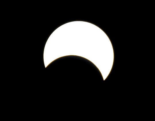 An annular eclipse is seen at 12:40 p.m. during a Saturday, October 14.