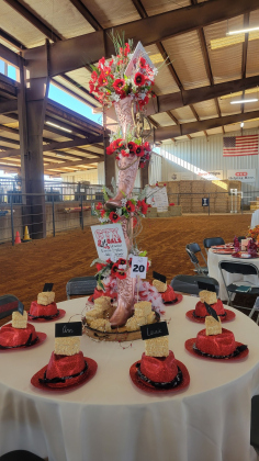 Burning the Ride on Center for Kids Cowgirl Brunch, tables are decorated by the attendees in a competition. Courtesy of ROCK.