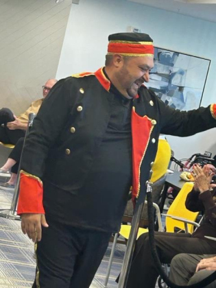 Daniel Silva, who is with the community’s valet service, won third place in the costume contest.
