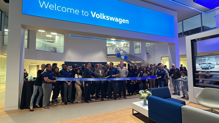 Hewlett Volkswagen holds the ribbon cutting ceremony for the company's newly remodeled dealership on November 20. Photo courtesy of Barbie Sproull.