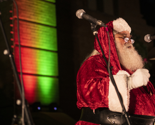 Santa Claus ushers in the lights  during the Lighting of the Square on Friday, November 24, 2023.