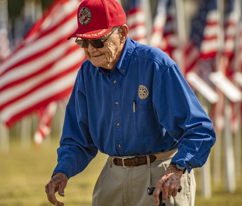 U.S. Marine Corps veteran Bill Harrah, 93, was among the attendees for the 248th birthday celebration of the United States Marine Corps during a ceremony  at the Field of Honor on Saturday, November 4, 2023.