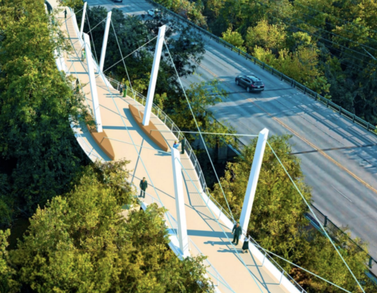 The second concept would cost  $17.7 million and has the widest overlook of all the designs making the bridge 34 feet across. (Renderings courtesy Rosales + Partners, Inc.)