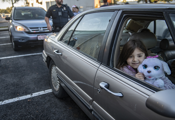8-year-old Alexandra Moon was among the recipients during the Georgetown Police Department's Blue Santa distribution, held Saturday, December 16, 2023.