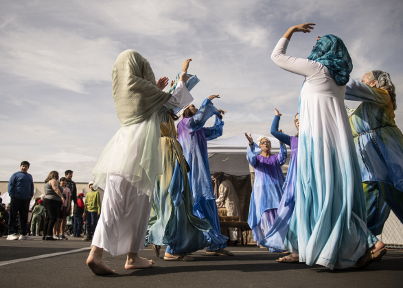Dancers perform in Georgetown Church of the Nazarene Bethlehem Village.