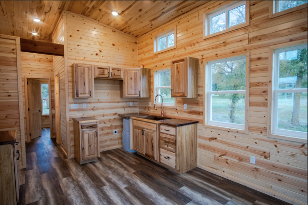 The wood inside is suitable to the Texas climate to ensure it lasts through the seasons. (Photo courtesy Dakota Cabins)