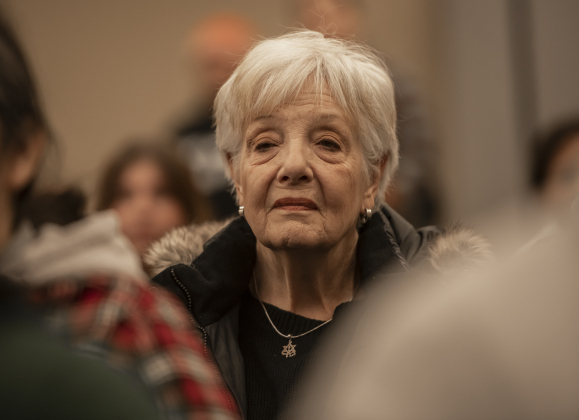 Judy Schroeder, mother of Georgetown Mayor Josh Schroeder, attended Taylor's Dr. Martin Luther King, Jr. holiday observance.