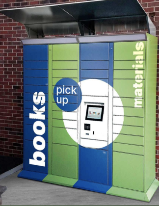 The photo shown to city council demonstrates what the new book locker would look like if the program moves forward. (Courtesy City of Georgetown)
