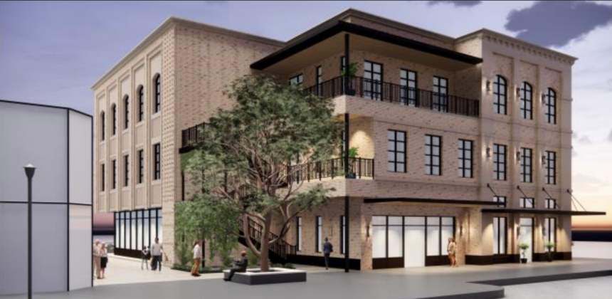 A rendering shows the proposed concept for 200 West Sixth Street. (Courtesy the City of Georgetown)