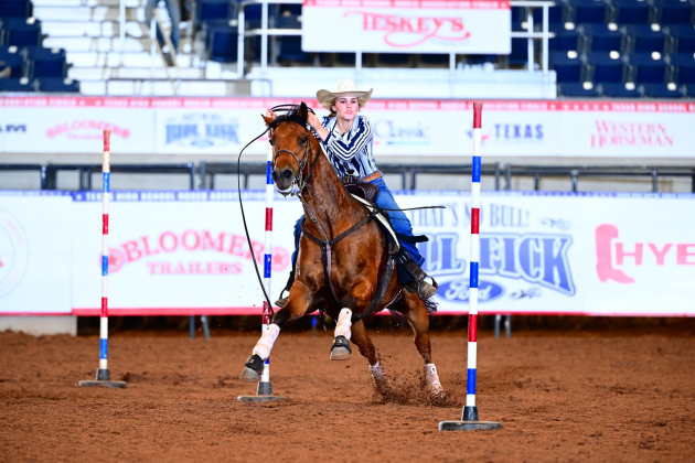 Jaycee Ferguson competes at the Fort Worth Stock Show & Rodeo.  Photo courtesy Windsong Farms