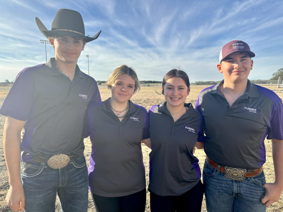 Florence High School’s Future Farmers of America Meat Judging Team placed seventh out of 69 at the Fort Worth Stock Show and Rodeo’s 4-H/FFA Meat Judging Contest. Photo courtesy of Florence ISD.