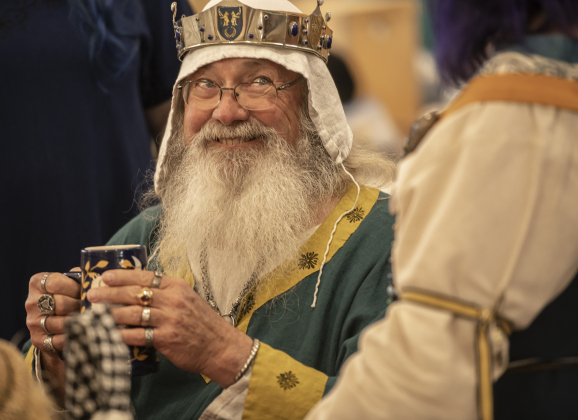 Ivar chats with a friend while enjoying a lunch made onsite.