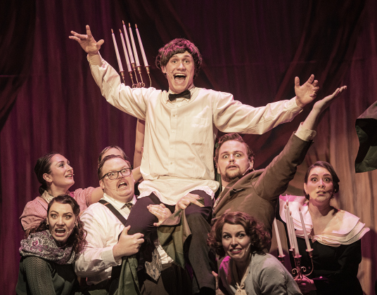 Jake Jordan, as a busboy,  is shown in a  Thursday, February 1, 2024 photo from the Palace's Springer Stage production of  "She Loves Me," playing through March 3.