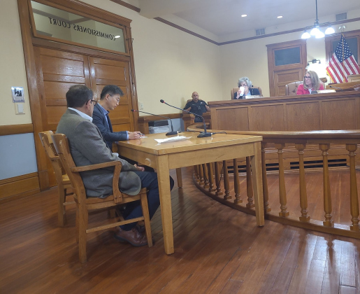 Simon Lee introduces himself and his company, Hanwha Advanced Materials America, LLC, at the March 19 Commissioners Court meeting. Hanwha is an automotive manufacturer based in South Korea. Photo by Nalani Nuylan.