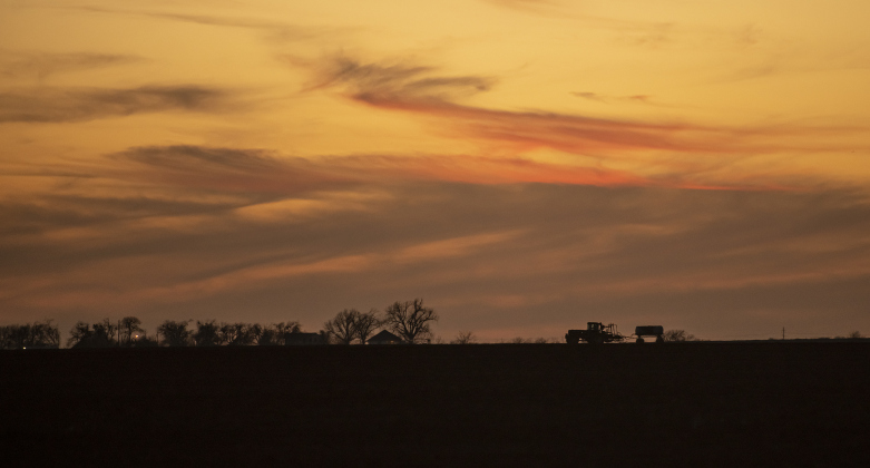 Springtime nears as farmers were busy working a field along Texas 95 south of Granger  on Sunday, February 25.
