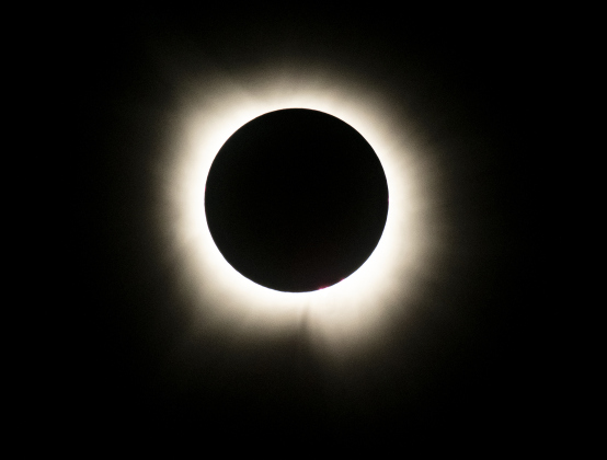 he total solar eclipse is seen at 1:38 p.m. on Monday, April 8.
