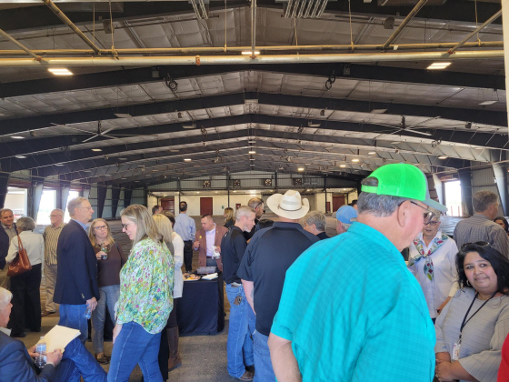 A crowd consisting of elected officials, friends, and family celebrates the naming of the Judge Dan A. Gattis Pavilion. Photo by Nalani Nuylan.