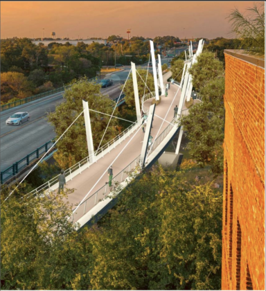 Georgetown City Council is now pursuing the design for the Austin Avenue pedestrian bridge that includes spires as opposed to the cheaper option it previously considered. (Courtesy City of Georgetown)