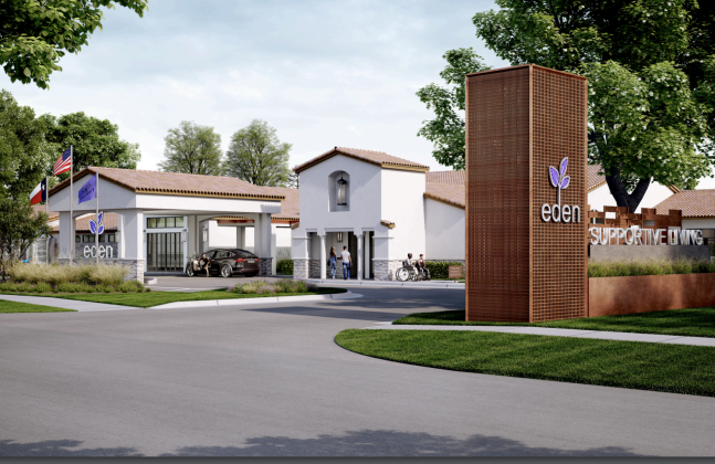 A rendering shows what the new disability housing community could look like. Doors will open this fall at 2001 Scenic Drive, which was previously The Wesleyan. (Courtesy Eden Supportive Living)