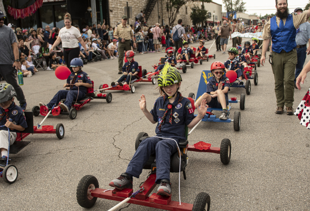 Cub Scout Pack 151 members took part in  the parade along Austin Avenue during the 25th Annual Red Poppy Festival on Saturday, April 27.
