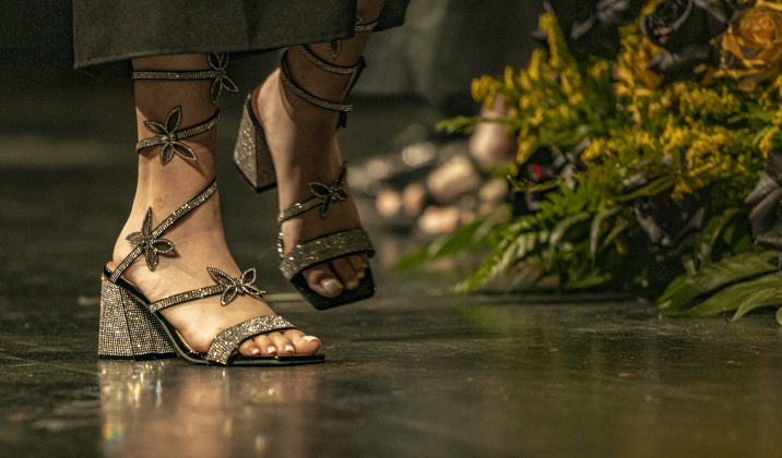 Graduating senior Dulce Morales wore distinctive shoes as she crossed the stage.