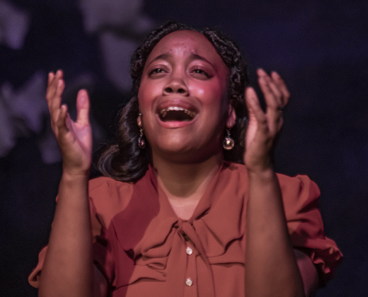 Carolyn O'Brien, playing Alice Murphy is pictured in a Thursday, May 30, 2024 photo from the dress rehearsal of the Georgetown Palace production of "Bright Star," playing through June 30th on the Springer Stage.     Photo by Andy Sharp.