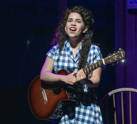 Kamila Jiménez-Viera, as Margo Crawford, is pictured in a Thursday, May 30, 2024 photo from the dress rehearsal of the Georgetown Palace production of "Bright Star," playing through June 30th on the Springer Stage.     Photo by Andy Sharp.