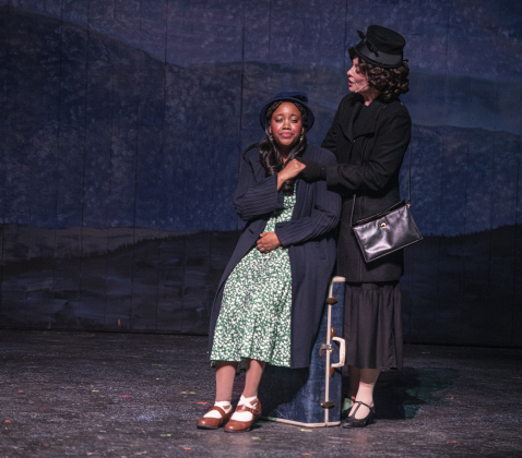 Carolyn O'Brien, left, playing Alice Murphy,  and Meredith Brand, as Mama Murphy, are pictured in a Thursday, May 30, 2024 photo from the dress rehearsal of the Georgetown Palace production of "Bright Star," playing through June 30th on the Springer Stage.     Photo by Andy Sharp.