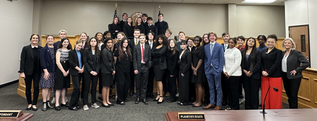 Judge Angela Williams, Justice of the Peace Precinct Two, left, stands with the 2024 Teen Court participants. Justice of the Peace Precinct Three also has a Teen Court program. Photo courtesy of Williamson County.