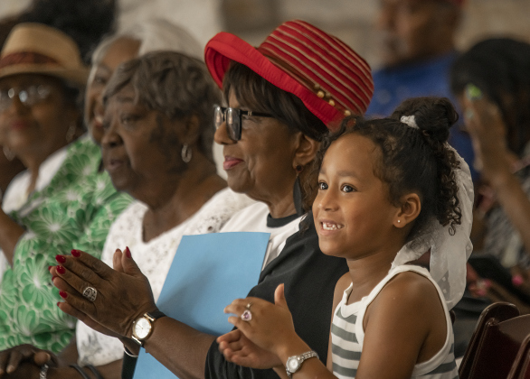 Destiny Taylor, 7, joined her grandmother Paulette Taylor (in red hat) during the Georgetown Cultural Citizen Memorial Association's 72nd Annual Juneteenth Celebration on Saturday, June 15, 2024.