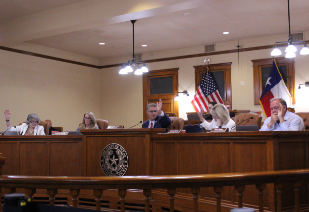  The Williamson County Commissioners voted to approve the administrative agenda items for the Elections Department burning the July 16 meeting. Photo by Nalani Nuylan.