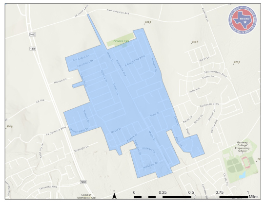 This map shows where mosquito control spray was sprayed on July 12 and 13 to prevent more West Nile virus positive mosquitoes.  (Courtesy Williamson County and Cities Health District)