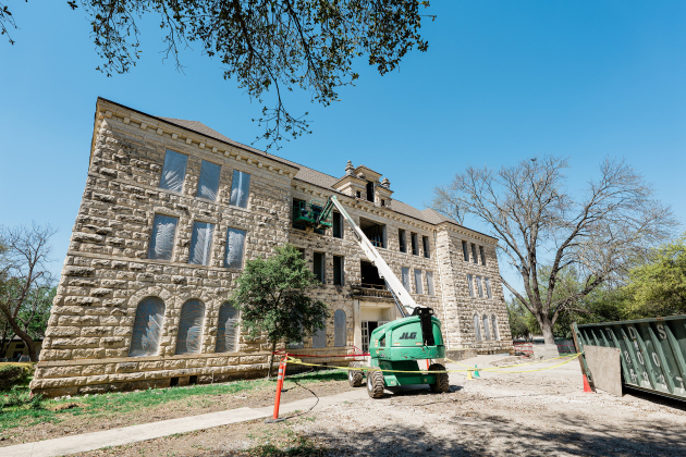 Mood-Bridwell Hall is under construction.
