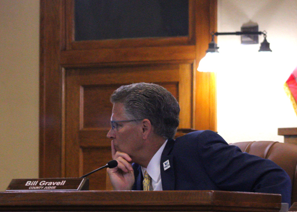County Judge Bill Gravell listens to the Budget Office’s recommendations for the 2025 Budget. Photo by Nalani Nuylan.