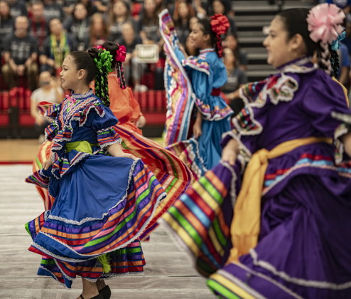 Members of the district's Ballet Folklorico, with students from seven different schools, performed during the convocation for Georgetown Independent School District staff on Tuesday, August 6.