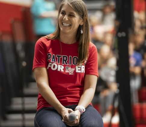East View High School teacher Jennifer Taylor, the Secondary School Teacher of the Year, was recognized during the convocation for Georgetown Independent School District staff on Tuesday, August 6.