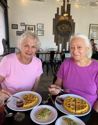 Lori and Kay enjoy a meal at Vintage Arts Coffeehouse in Granger. Photos by Linda Dwyer