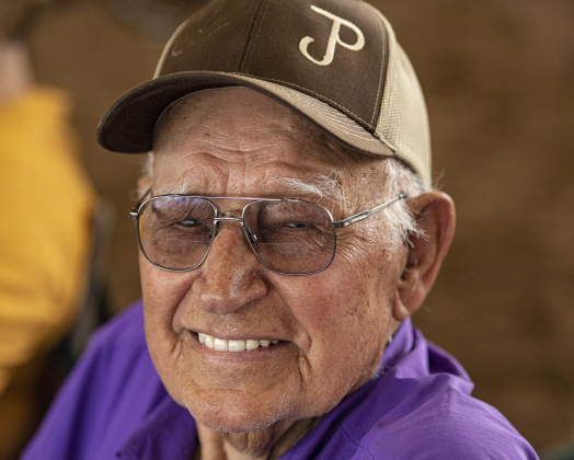 90-year-old Jimmy Tobolka of Caldwell, a member of the Texas Senior Pro Rodeo Association since its founding in 1978,  wasn't competing at this year's rodeo, but was there to support his wife Pat, who was taking part in Barrel Racing  on Saturday, August 24, 2024.