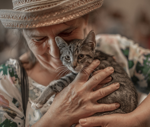 Valiantsina Charnabai gently cuddles a kitten during a Georgetown Animal Shelter kittens adoption event held at the Georgetown Public Library.