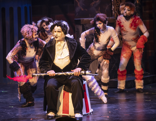 Creighton Moench, playing Bustopher Jones, is pictured in a Thursday, August 1, 2024  scene from the dress rehearsal of "Cats," playing on the Palace Springer Stage through September 8.