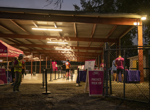 yclists checked in at the pavilion at Murphy Park before dawn for the annual Mamma Jamma Ride on Saturday, September 21, 2024. Coordinated by Lone Star Circle of Care, the ride raises funds for Lone Star's Big Pink Bus, their mobile mammography unit.